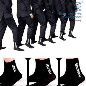Groomsmen <strong>Socks</strong> Set Groomsmen Proposal Gifts <strong>Wedding</strong> Bachelor Party Favor Black Cotton Novelty <strong>Socks</strong> <strong>for</strong> Men - Product Image 1