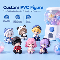 Figurines miniatures d'anime en PVC/vinyle personnalisées en gros, design mignon, pour collection, capsule, pour décoration de bureau