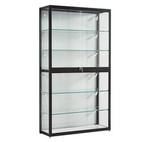 Vitrine d'Exposition pour Figurines d'Action à 5 Étagères avec Éclairage LED et Verre Trempé, Présentoir de Magasin