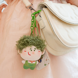 Portachiavi in Peluche Serie Dreamer all'Ingrosso, Ciondolo Bambola Carina con Capelli Ricci, Mini Charm in Peluche per Decorazione Zaino, Regalo - Product Image 5