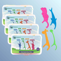 Fil dentaire pour enfants en forme d'animaux mignons, saveur fraise, requin, éléphant, dinosaure, girafe - Soins bucco-dentaires amusants et sûrs pour les enfants