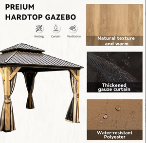 Pergola motorisée réglable en <span class=keywords><strong>bois</strong></span> de cèdre au design moderne, taille personnalisée, double toit, permanente, pour jardin, avec revêtement en poudre - Product Image 4