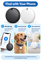 Traceur GPS double système iOS & Android pour animaux de compagnie, anti-perte pour chien, localisateur Bluetooth précis pour chiens et clés, compatible AirTag