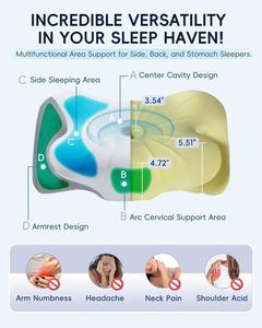 Doble altura lateral espalda durmientes Cervical memoria espuma cuello almohada de punto lavable cubierta alivio del dolor para los durmientes - Product Image 2