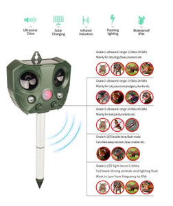 อุปกรณ์ไล่สัตว์แบบอัลตราโซนิกกันน้ำสำหรับกลางแจ้ง รุ่นอัพเกรด สำหรับควบคุมศัตรูพืช ไล่หนู แมว สุนัข งู นก ปกป้องพืชผล - Product Image 4