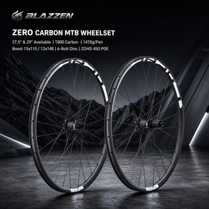 Roues de vélo de montagne en carbone BLAZZEN ZERO 29er 27.5 T800 <span class=keywords><strong>Tubeless</strong></span> Boost 15x110 12x148 ZDHD 450 POE 6-Bolt Disc Wheelset 1470g - Product Image 2