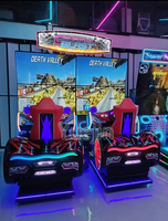 Simulateur de course HD, machine de jeu d'arcade automobile, 4 écrans, fonctionnement à pièces