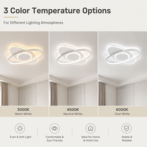 Plafonnier LED moderne en acrylique et métal, design anneau, tricolore, montage en surface, 100W, pour chambre à coucher, salon, intérieur - Product Image 4