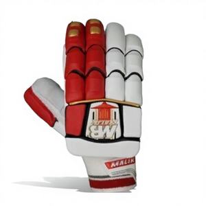 Guantes de Cricket MB Negros, Rojos y Blancos de Alta Calidad con Logotipo Personalizado, Diseño Totalmente Personalizado, de Cuero, Ambidiestros, para Niños - Product Image 1
