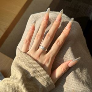Bague Dylam au design unique, large et épaisse, en argent, forme ovale, avec zircone cubique 5A, ouverte et ajustable, pour usage quotidien - Product Image 4