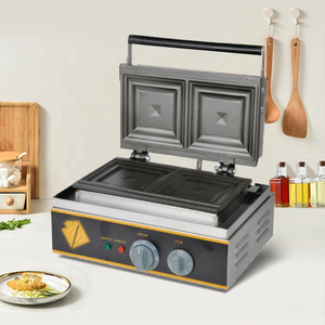 Équipement de collation commerciale Machine à sandwich électrique à 2 tranches Machine à gaufres grillées Mini gaufrier Sandwich Paninja - Product Image 5