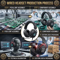 Casque de jeu ODM OEM avec éclairage RGB, faible latence, design supra-auriculaire, charge Type-C pour PC