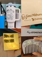 Machine de gravure laser Atomstack P1 Mini 5w Diode 1.2W Infrarouge Double Support de bureau QR Code/Logo/Texte/Image Gravure