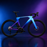 Vélo de course sur route en carbone, vélo complet avec jeu de roues en carbone, logo personnalisé