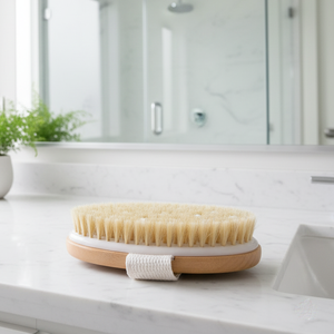 Prix compétitif, qualité supérieure, outil de gommage corporel, vente en gros, bois naturel et poils en nylon, brosse de bain sèche, logo personnalisé, emballage en vrac - Product Image 3