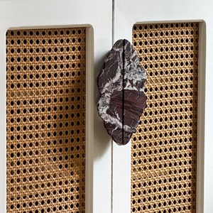 SAIDKOCC - Tirador de Puerta de Armario de Estilo Francés, Lujo Ligero, Flor Grande, Piedra <span class=keywords><strong>Verde</strong></span>, Forma Irregular, Alta Gama, Moderno - Product Image 4