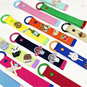 Custom <b>Name</b> Tag Key <b>Ring</b> Colorful Alloy Silicone Wrist Lanyard Blank Canvas Keychain for Luggage Strap Perfect Gift for Birthday - Product Image 5