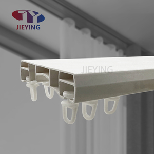 ג'יאיינג לבן מסלול וילון PVC תקרה כפולה מסילת וילון פלסטיק מוטות וילון לחלונות החדר - Product Image 6