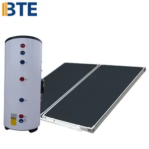 Calentador de agua solar dividido de panel plano BTE150L 200L 300L 500L 1000L con controlador de para Villa