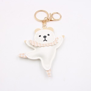 <b>Cute</b> and Silly Leather Teddy <b>Bear</b> Pendant Ballet Dancing Light Keychain Accessory with Scarf UV Printing - Product Image 5