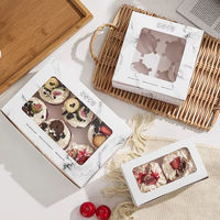 Boîte à pâtisserie en papier à motif marbré OEM ODM avec fenêtre transparente, boîte à gâteau personnalisée imprimée
