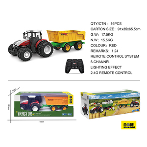 Tracteur agricole en plastique télécommandé à 6 canaux, échelle <span class=keywords><strong>1</strong></span>/24 2.4G, jouets RC avec 8 roues - Product Image 5