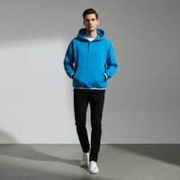 Sweat à capuche épais 400 g/m² 100 % coton, col côtelé tricoté plat, coupe oversize unisexe, pull vierge personnalisable pour homme