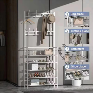 High Load-Bearing Capacity Stainless Steel Multi-Layer <strong>Shoe</strong> Rack Clothes Hat Hangers Organizer Shelf for Living Room <strong>Wardrobe</strong> - Product Image 3