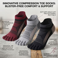 Chaussettes cinq doigts respirantes, légères et à séchage rapide pour hommes, idéales pour le sport en extérieur et la course à pied, avec évacuation de l'humidité, personnalisables, vente en gros