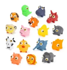 Atacado Kawaii Bonito Animal Criativo Grito De Plástico Squeaky Borracha Engraçado Vent Brinquedos Com Bleeping Poping olho