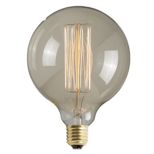 Bóng đèn <span class=keywords><strong>LED</strong></span> Edison trang trí kiểu cổ điển, thiết kế tròn màu hổ phách trong suốt, kiểu dáng G125 E27 tùy chỉnh - Product Image 1