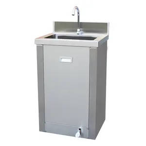 China wholesale industrial commercial outdoor stainless steel single bowl hand sink with foot knee operated pedal