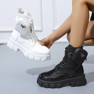 Botas Cortas de Plataforma con Cordones y Punta Redonda, Modelo 2026, Talla Grande, para <span class=keywords><strong>Mujer</strong></span>, Estilo Británico, Botas <span class=keywords><strong>Martens</strong></span> Modernas para <span class=keywords><strong>Mujer</strong></span> - Product Image 1
