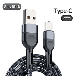 Cable de Datos USB-A a Tipo-C de Carga Rápida 3A con Blindaje Trenzado para iPhone, Laptop, Cámara y Auriculares - Longitudes de 1m/2m - Product Image 1