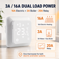 55*55mm pequeño refinamiento programable sistema de calefacción por suelo radiante inteligente Wifi termostato