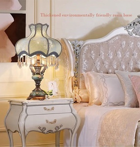 Nouvelle suspension européenne rétro en cristal avec luminosité réglable et abat-jour en tissu à contrôle intelligent - Product Image 3