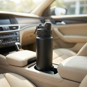 Bouteille d'eau isotherme 2-en-1 en acier inoxydable de 530 ml, à double paroi sous vide, anti-fuite, avec couvercle rabattable, portable pour le sport et les voyages - Product Image 1