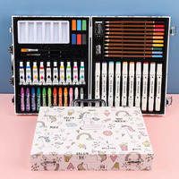 2024 52 pièces personnalisé enfants dessin ensemble aquarelle Art boîte Crayons crayons de couleur marqueurs stylo crayon de couleur