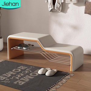 Meubles de maison Table à chaussures <span class=keywords><strong>d</strong></span>'<span class=keywords><strong>entrée</strong></span> avec étagère Prix de gros <span class=keywords><strong>Banc</strong></span> à langer personnalisé blanc crème avec rangement Luxe à <span class=keywords><strong>vendre</strong></span> - Product Image 1