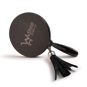 Zinc Alloy Metal Customized Portable Hand Held Vanity Pocket Makeup Mirror With PU Pouch - Product Image 6