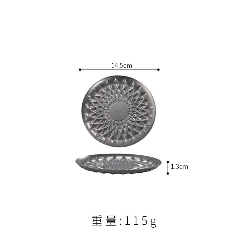 Plato de 15 cm con diseño floral de rombos (acabado vintage envejecido).