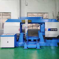 Scie à ruban horizontale Hua Hai GY42100 avec moteur 11 kW et système à engrenages pour la découpe de grands métaux, capacité de coupe de 1000 mm