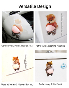 Offre Spéciale : Autocollant <span class=keywords><strong>Anti</strong></span>-Collision Super Doux en Silicone pour Voiture et Maison, Motif Shiba Inu Corgi Ventru, Jouet à Presser <span class=keywords><strong>Anti</strong></span>-Choc Décoratif - Product Image 6