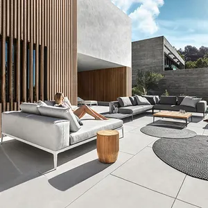 Wholesale Sectional Rattan Garden Sofa Set Villa Wicker Combination for Outdoor Patio Use Aluminum Garden Furniture Set