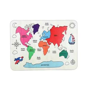 Rompecabezas de Mapa del Mundo de Madera para Niños, Juguete Educativo de Geografí<span class=keywords><strong>a</strong></span> - Product Image 1