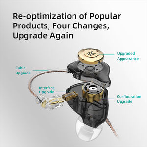 KZ EDX Pro avec micro Hifi Bass Dynamic Sports In-ear Headset Noise Cancelling KZ Series Earphone Wired Earphone Black - Product Image 3