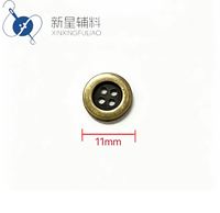 Boutons de couture ronds en laiton antique à 4 trous OEM ODM, petits boutons vintage en alliage de zinc bronze