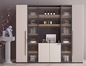 HAIYUE Minimalist <strong>Super</strong> Large Capacity Wine Cabinet Wood Panel <strong>Home</strong> <strong>Furniture</strong> for Apartment Living Room or Villa - Product Image 2