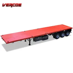 3 Axles 20Ft Or 40Ft Flatbed Container Semi Trailer With Air Bag Suspension Flat bed trailer