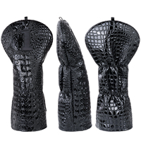 Housse de tête de club de golf de luxe à motif crocodile noir, accessoires de golf de luxe, cadeau, housse de driver